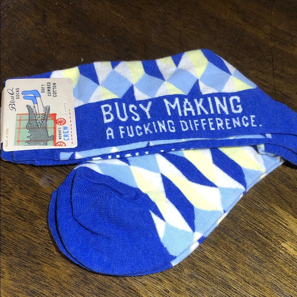Blue Q Casual Socks - Bold Blue and Yellow